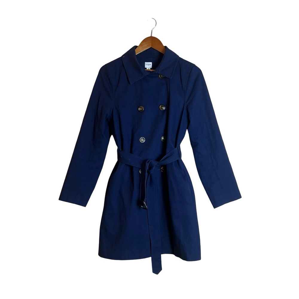 J. Crew navy 100%‎ cotton trench coat. Size 8